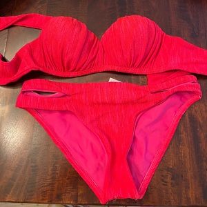 L*space bandeau bikini top and bottom in size x-small